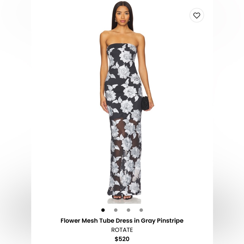 ROTATE Flower Mesh Tube Dress